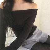 ヘーゼン フェミニンフィット オフショルダー ニットTシャツ
