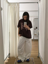 [unisex] ムートレタリングオーバー半袖Tシャツ