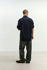 Aged Splatter Carpenter Denim Pants(Washed Black)