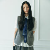 DOT pattern slim tie (navy)