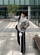 キーパーデイリーダブルロートラックバンディングワイドパンツ