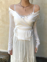 Lumi V-Neck Collar Wrap Long Sleeve Tee