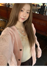 New wear レース Vネック ニット 長袖 Tシャツ