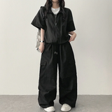 Reedy ポケットピンタックパラシュートワイドパンツ