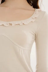 Jam shirring top - beige