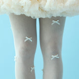ribbon fishnet tights (ivory)