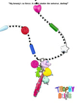 Colourful mixed beads long chain necklace