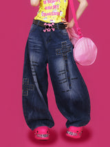 psycho stud denim pants