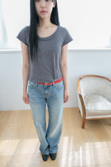 natural blue low rise denim pants(S-L)