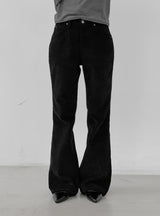 Corduroy semi-bootcut pants