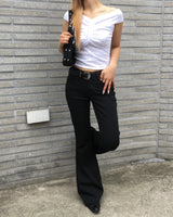 ブラックステッチブーツカットパンツ