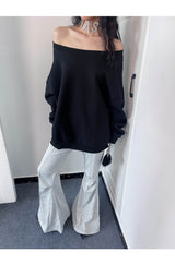Off-loose shoulder sweatshirt