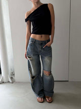 Twist one-shoulder sleeveless(2color)