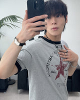 ピア スター クロップ リンガーTシャツ