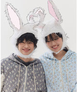 rabbit fluffy pants grey