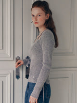 ANGORA HALTERNECK KNIT GRAY