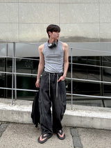 String Wide Cargo Denim PT