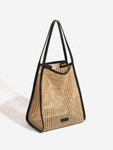 Raffia Hollow Basket Shoulder Tote Bag