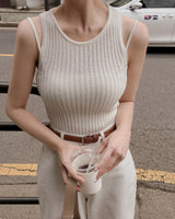 Veggie V-neck Knit Sleeveless