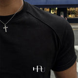 [HFORUS MADE] Layer Shoulder Muscle Half Sleeve IN BLACK