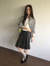 Fold wrap midi skirt (2color)