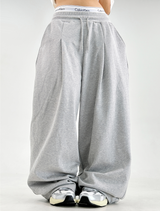 ❤ S-XL❤ サイドプリーツワイドバルーントレーニングパンツ