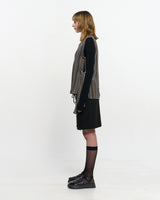 V neck knit Vest _ BROWN
