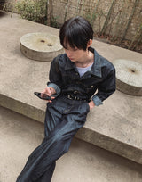 フレンディピンタックトラッカーデニムジャケットパンツセット
