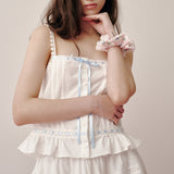Ribbon Frill Sleeveless (White)