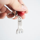 Tomato and fork keyring