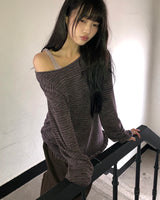 Herin Stripe Frill Long Sleeve T-Shirt