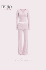 Mully Pink V-Neck Training Set-up (pants)