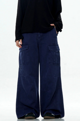 Textured Multi-Pocket Cargo Pants