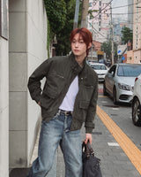 Kroven Vintage Zipper Crop Field Jacket