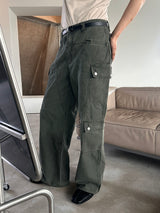 Wide flare cargo pants(2color)