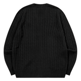 ヘルメスリーVネックケーブルニット UNISEX (4Color)