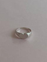[92.5silver] flat heart ring