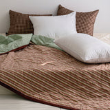 Borderline Pattern Reversible Summer Comforter - Mocha stripe - SS size