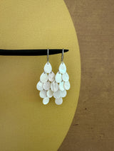 White nacre drop earrings
