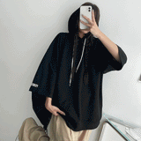 レンズオーバーフーディド半袖Tシャツ (3 colors)