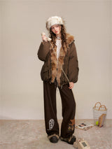 Paisley Artwork Embroidered Jogger Wide Pants
