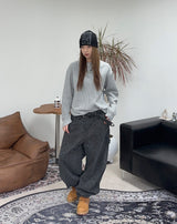 トーブワッフルヘンリーネック長袖Tシャツ