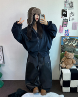 テディフリースルーズジップアップ🤍💙🤎3カラー