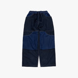 panel mix denim wide pants_blue