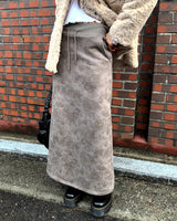 Hora Floral Fleece Long Skirt