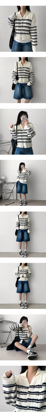 Four nits  back pocket denim shorts