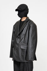 Forem One Button Leather Jacket