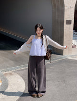 Pastel Linen Motif Round Knit Cardigan (10color)