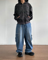 Stack cargo denim pants