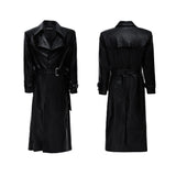 Deconstructed Croc Print Leather Trench